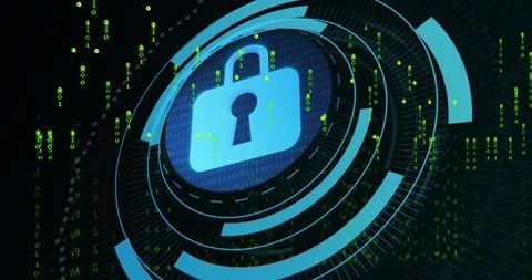 Opening field with drifting green code streams, rotating rings and pulsing Stock Footage 317184642