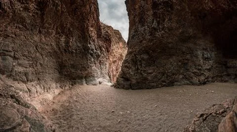 Opening Of The Final Drop At The End of Upper Burro Mesa Pouroff In Big Bend 写真素材