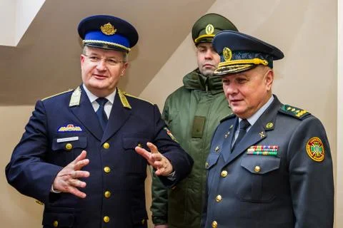 The opening of the first joint contact point on the Ukrainian-Hungarian border Stock Photos