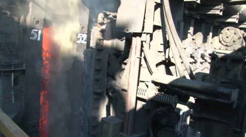 Opening the flap coke oven general plan Stock Footage 57112778