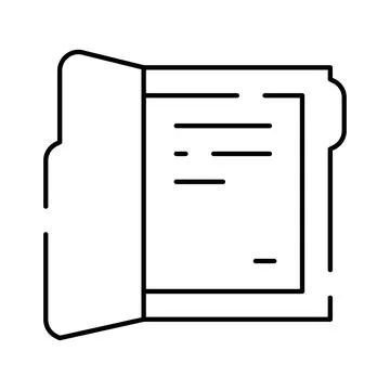 Opening folder containing document icon organizing information Stock Illustration