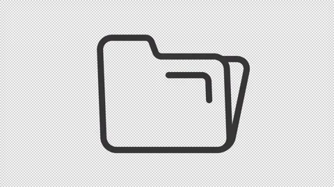 Opening folder ui icon line animation Stock Footage 310289225