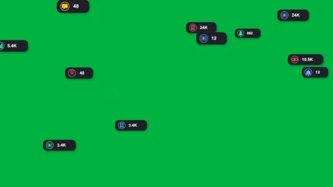 Opening frame starting badges fading rings pulsing along lines linking counts on Stock Footage 333972326