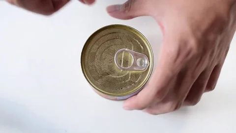 Opening fruit can Stock Footage 71363481