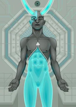 Opening the gate Stock Illustration