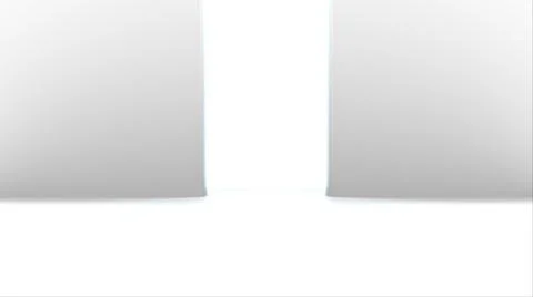 Opening gates with shine, computer generated. 3d rendering of automatic sliding Illustrazione stock