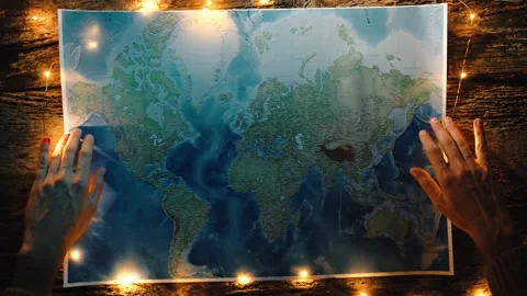 Opening geographic map of the world 動画素材 234055174