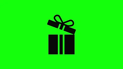 Opening Gift Box Animation with Green Screen Background Stock Footage 320476739