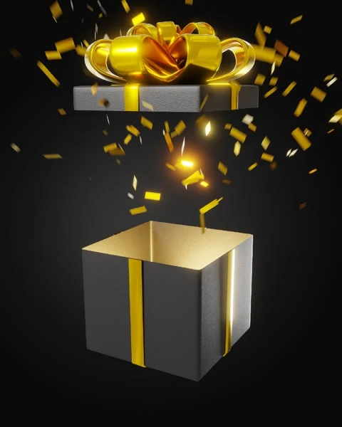 Opening gift box with confetti Stock Footage 287922086