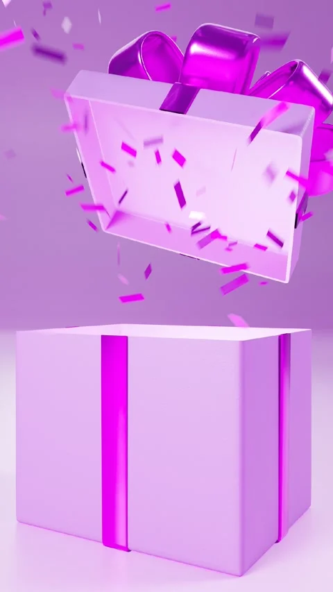 Opening gift box with confetti Video stock 287928290