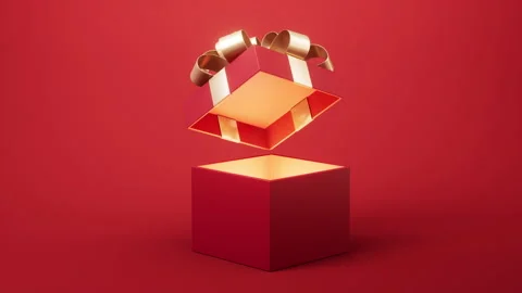 Opening gift box, festivals and celebrations, 3d rendering. Video stock 238774963