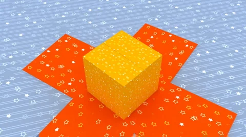 Opening Gift Box Over Blue Background  Stock Footage 950012