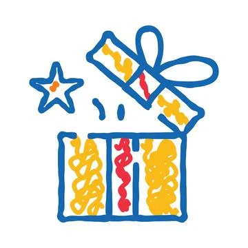 Opening gift box with surprising celebration items Stock Illustration
