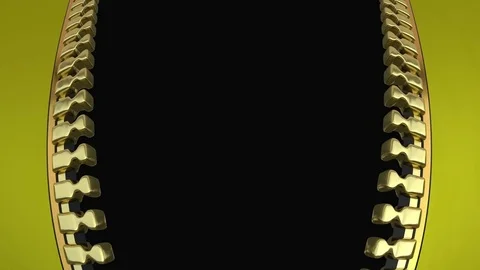 Opening gold zipper on yellow material. Stock Footage 80368785