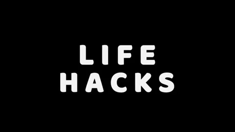 Opening greeting - LIFE HACKS. Intro 4K. Pop-up text screen saver with text LIFE Stock Footage 255437274