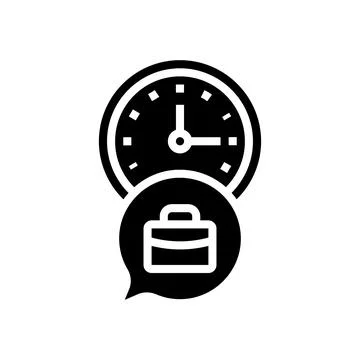 Opening hours information glyph icon vector illustration 스톡 일러스트