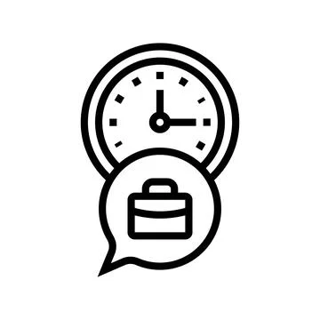 Opening hours information line icon vector illustration 스톡 일러스트