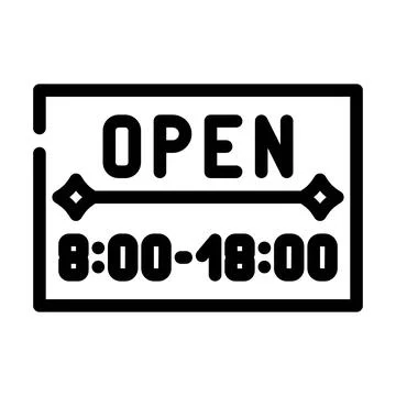 Opening hours information line icon vector illustration Stock Illustration