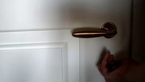 Opening house door Stock Footage 76928606