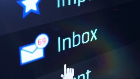 Opening inbox, cursor clicking on mail folder, correspondence, communication Stock Footage 117229021