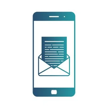 Opening of an incoming email to a smartphone. E-mailing, spam, e-commerce Stock Illustration