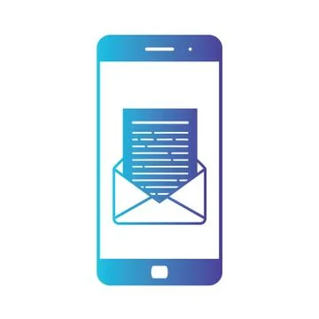 Opening of an incoming email to a smartphone. E-mailing, spam, e-commerce Stock Illustration