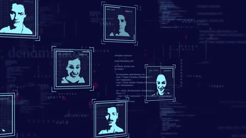 Opening interface spawning glowing frames streaming code, sliding, pulsing, Stock Footage 315592803