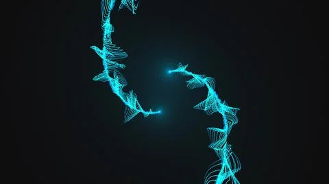 Opening intro. Light, rotation Particles and Shockwave. 3d rendered Stock Illustration