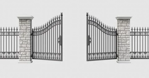 Opening iron gate Stock Footage 321222270