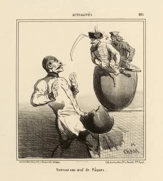 Opening its Easter egg. (Registered title) News. (Title of the whole) Copy... Stock Photos