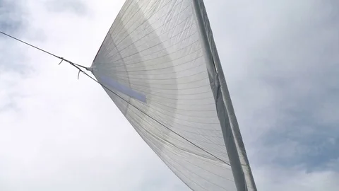Opening jib on a sailing boat. Video stock 84895935