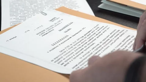 Opening KGB File Folder With Reports About Chernobyl Nuclear Plant Before and Stock-Footage 327457179