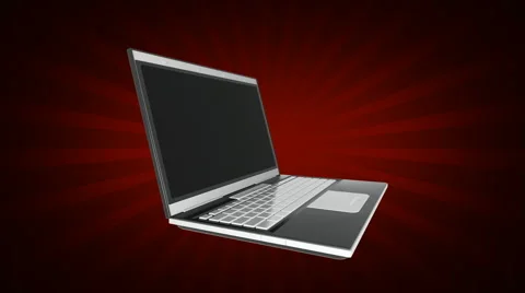Opening laptop computer Stock Footage