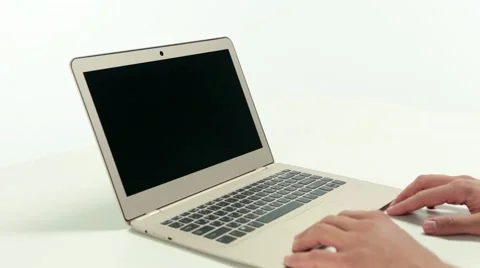 Opening a laptop Stock Footage 67859045