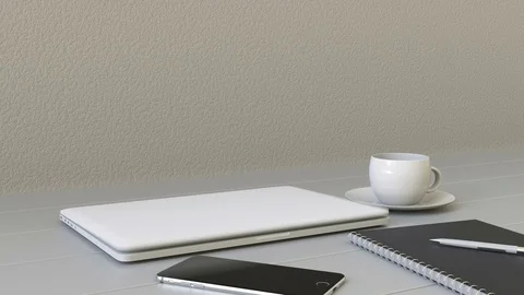 Opening laptop with SOSV logo on the screen. Modern workplace conceptual Stock Footage 76248265