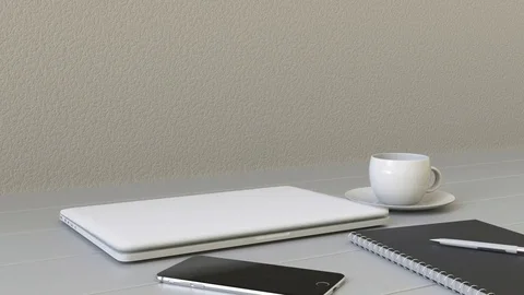 Opening laptop with Techstars logo on the screen. Modern workplace conceptual Stock Footage 76248514