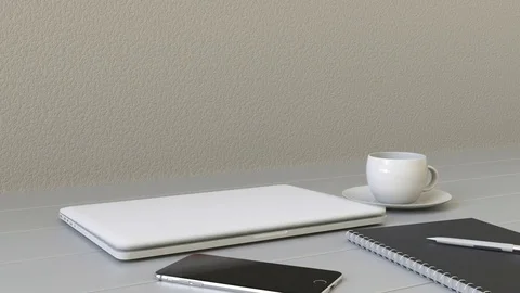 Opening laptop with Y Combinator logo on the screen. Modern workplace conceptual Stock Footage 76248622