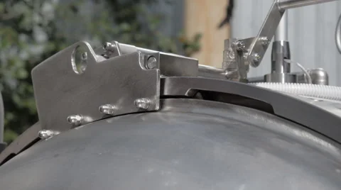 Opening the lid of the autoclave Stock Footage 41678900