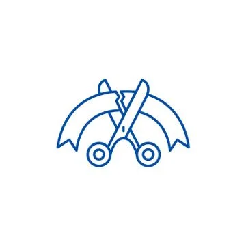 Opening line icon concept. Opening flat vector symbol, sign, outline Illustrazione stock