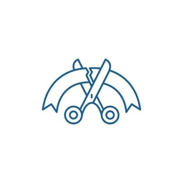 Opening line icon concept. Opening flat vector symbol, sign, outline Stock Illustration