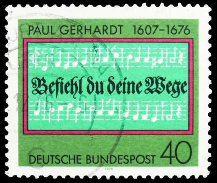 Opening lines of Hymn "Entrust Yourself to God", Gerhardt, Paul (composer) se Stock Photos