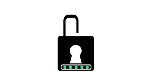 Opening the lock by entering the code. Animated on a white color background. 動画素材 256455930