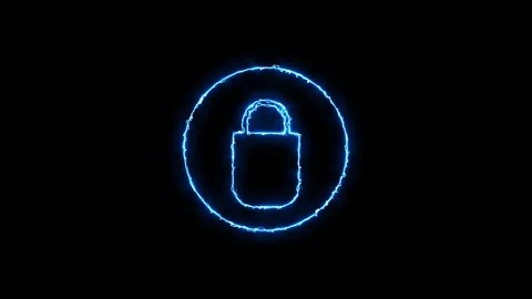 Opening the lock by entering the code. Animated on a black color background. Stock Footage 256467446