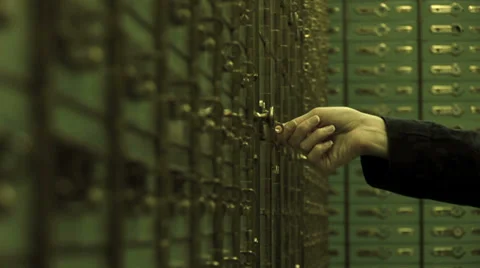 Opening locker. locker room save. savings safety. withdraw money cash Stock Footage 37272286