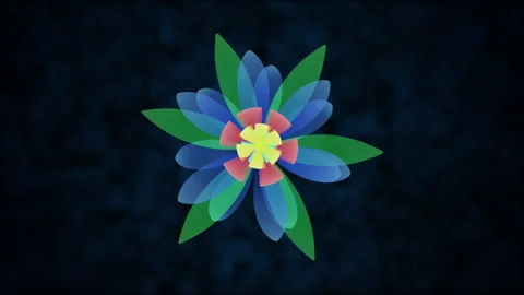 Opening long blooming blue flower time-lapse 3d animation isolated on background Stock Footage 168466468