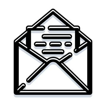 Opening mail envelope with unread letter message icon Illustrazione stock