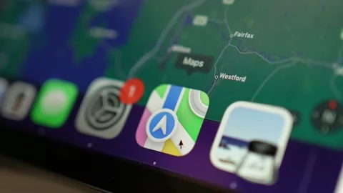 Opening Maps app on a Laptop Computer Closeup Stock Footage 230208608