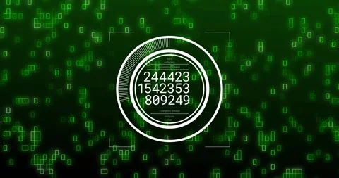 Opening matrix starting interface animating arc, updating numbers and fading 動画素材 317155689