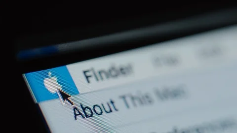 Opening a menu of Mac OS - Macro shot Stock Footage 123952382