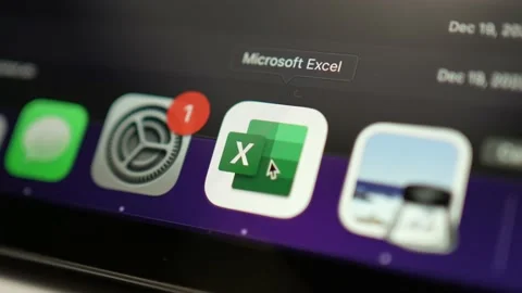 Opening Microsoft Office Excel App on a Laptop Computer Stock Footage 230208578